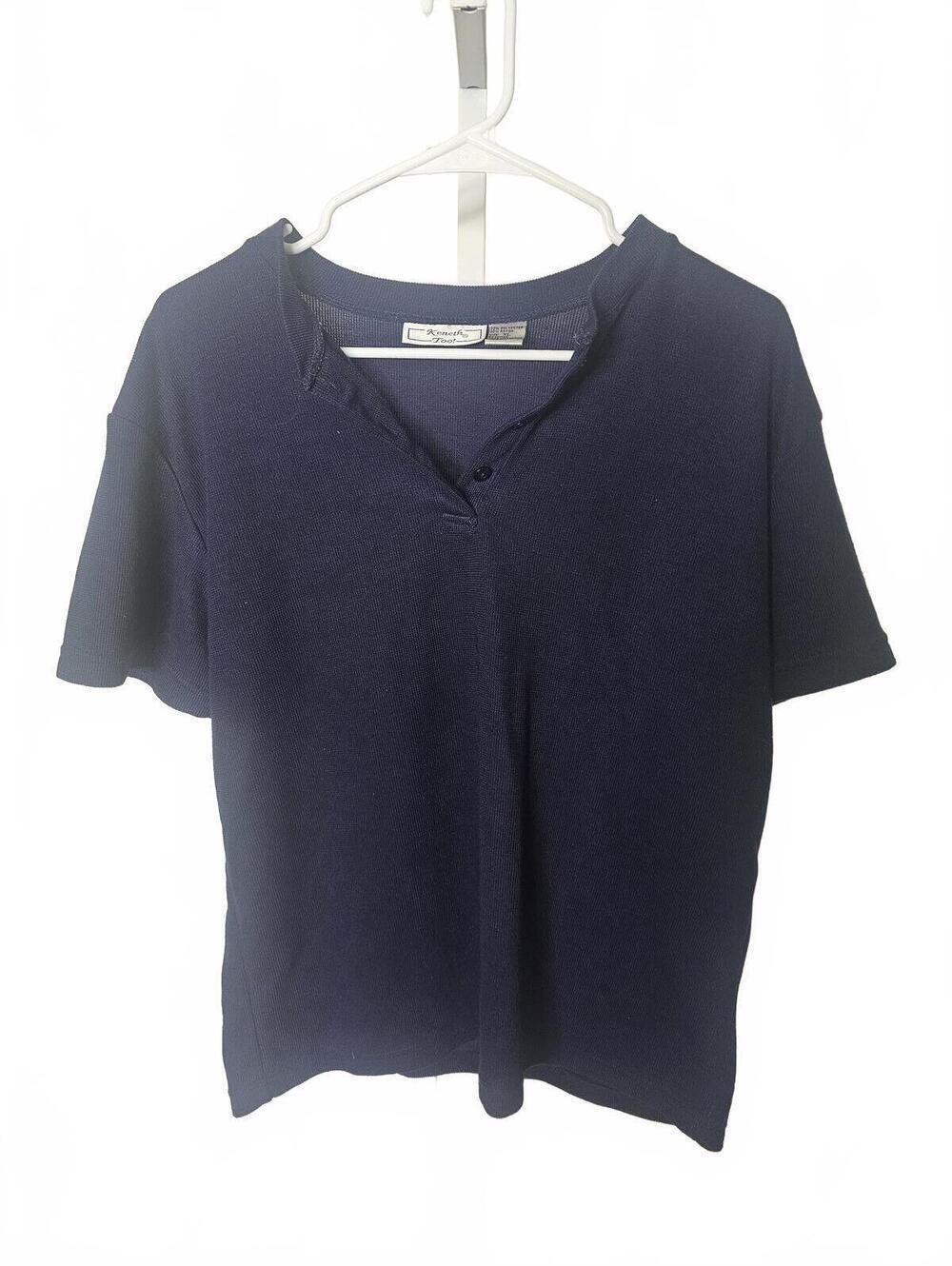 Keneth Too! Navy Blue Short Sleeve Shirt XL
